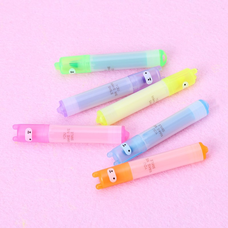 

Ongkir Gratis ya 6x Korean Creative Mini Highlighter Lovely Cartoon Marking Pen Office Stationery