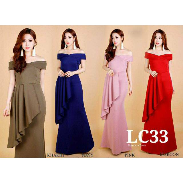 Dress 33 PREMIUM LC33 gaun panjang layer pesta dress super quality dress tebal dress 9533