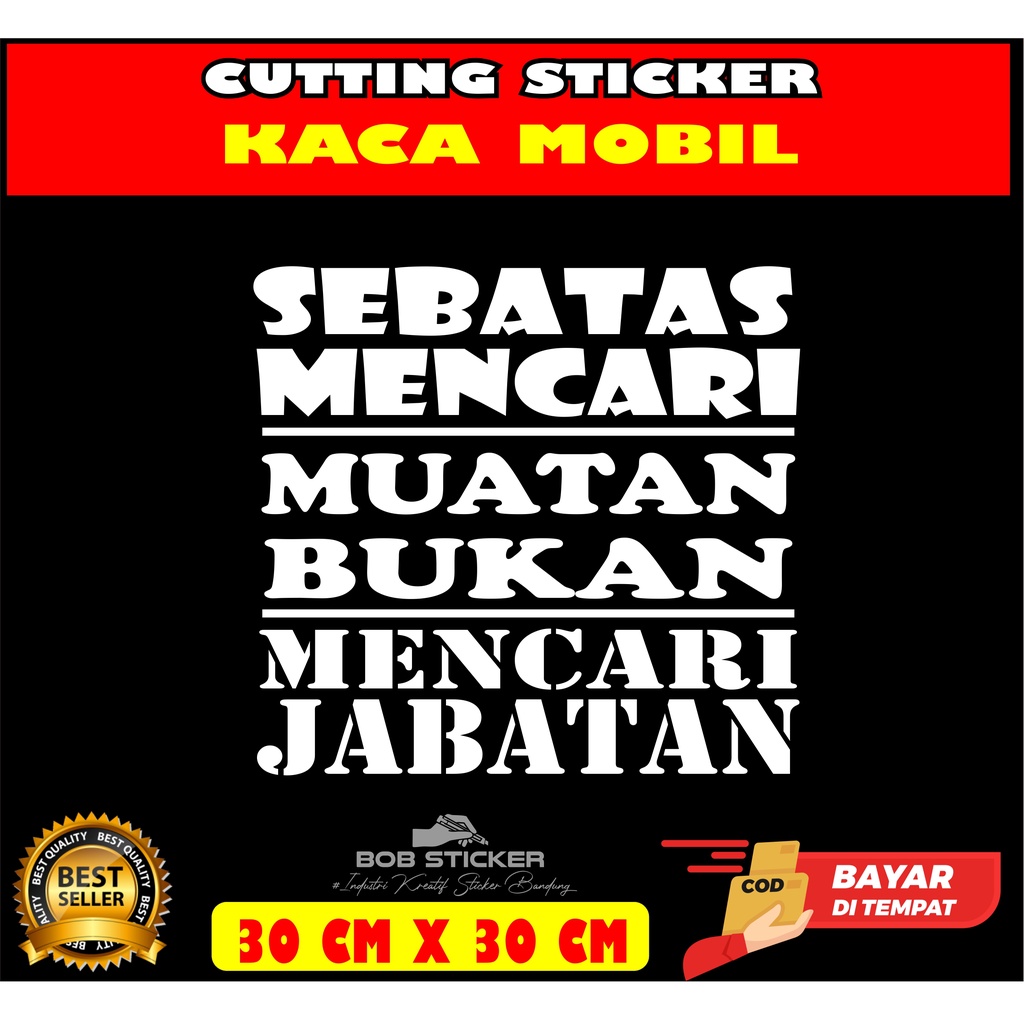 STIKER CUTTING MOBIL / STIKER UNTUK KACA MOBIL / STIKER KATA KATA