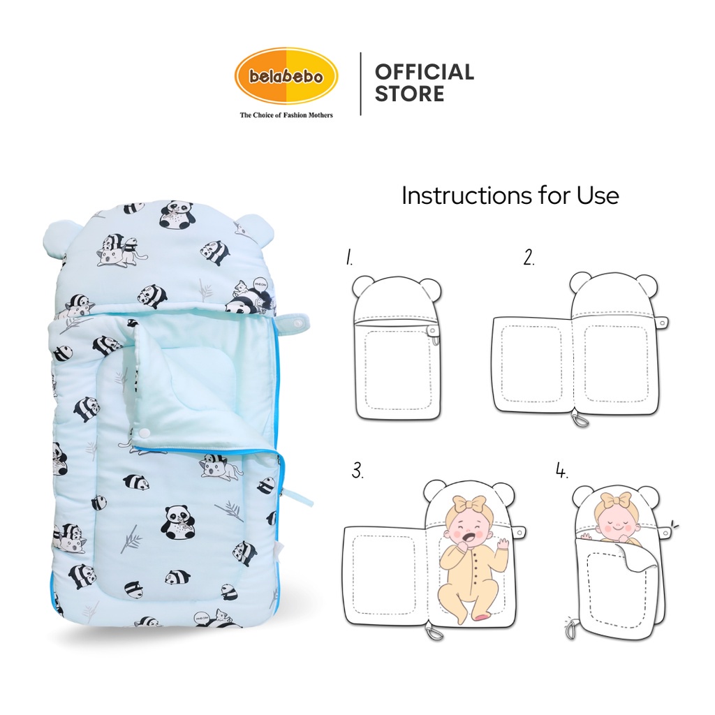 Selimut Topi Bayi Lucu Belabebo Swaddle Blanket