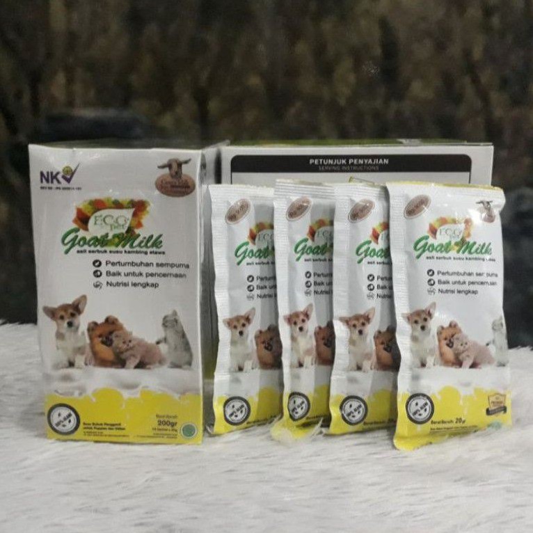 (1box = 10sachet) susu kucing dan anjing susu eco pet - susu ecopet goat milk 1 box