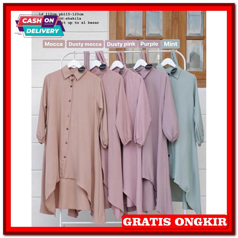 Blouse Baju Atasan Wanita Import Murah Kekinian Terbaru Lengan Panjang Korean Style (Ld 100, Pj 62) 