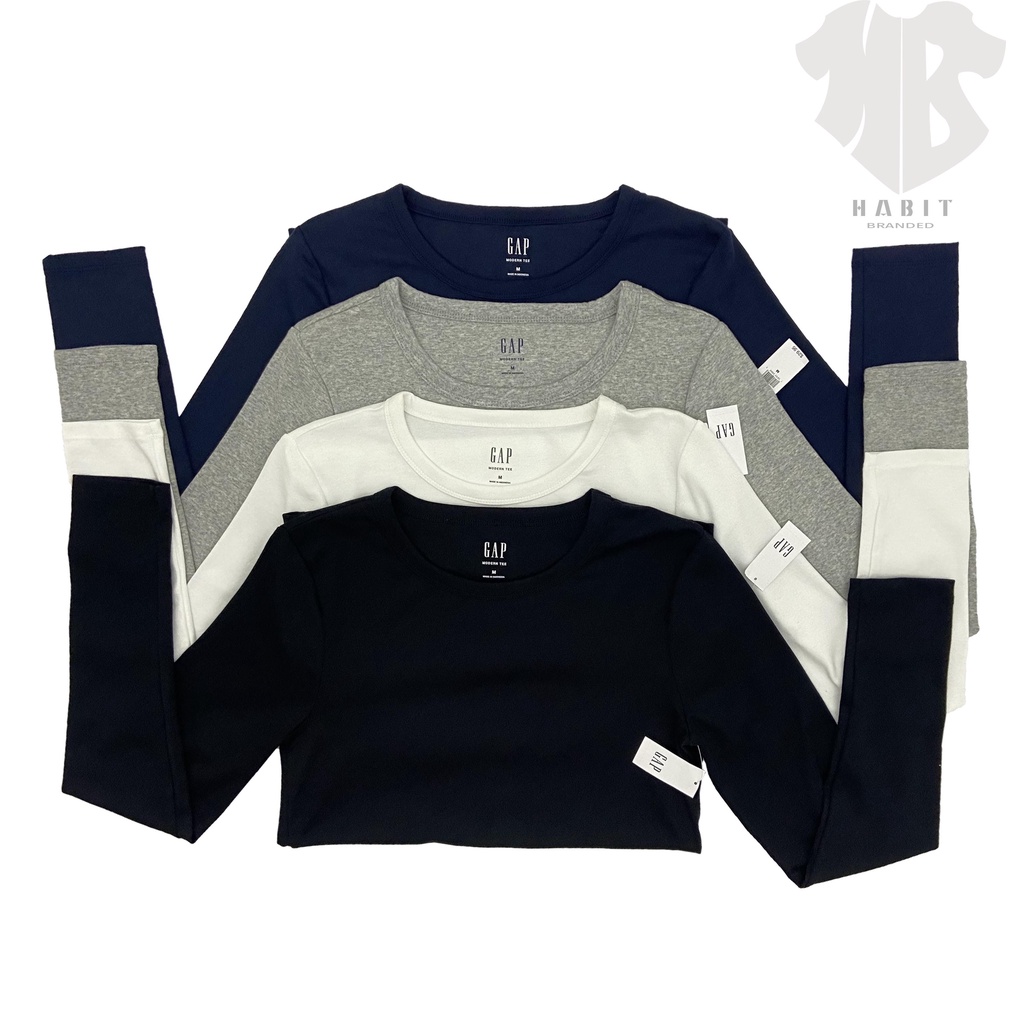 Gap Modern Crewneck T-Shirt Long Sleeve | Kaos Lengan Panjang wanita