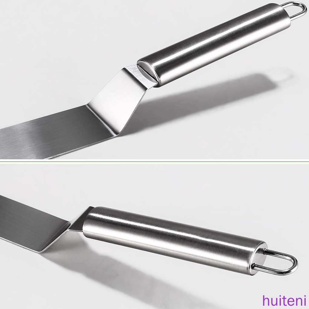 Spatula Bahan Stainless Steel Dengan Lubang Ukuran 10 Inch Untuk Dekorasi Kue