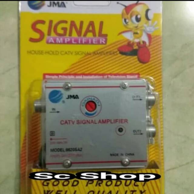 Boster Antena TV UHF digital Analog 2 way untuk 2 TV