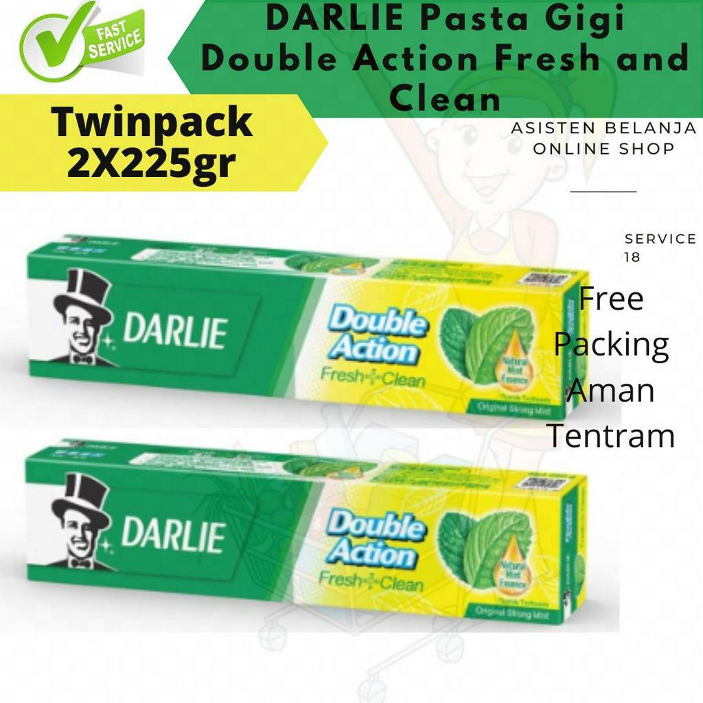 Twin pack 2 x 225 gram 225g Pasta Gigi Darlie Double Action Mint Fresh Clean Original Value Twinpack