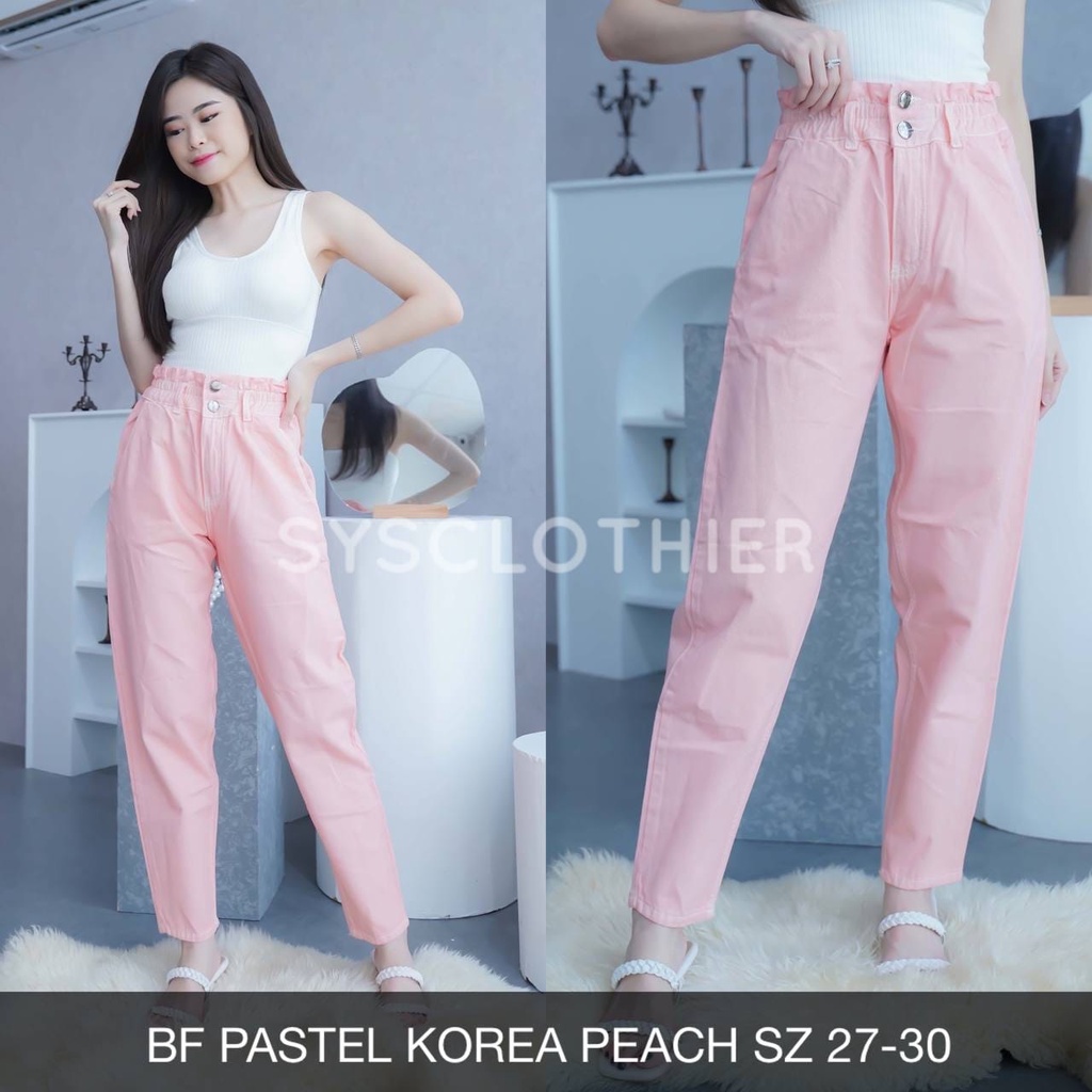 CELANA JEANS WANITA BF PASTEL KOREA -SYS CLOTHIER