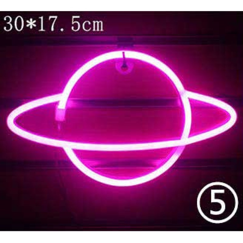 Lampu Dekorasi LED Neon Light Model Planet - M04 - 7RLLAHPN Pink