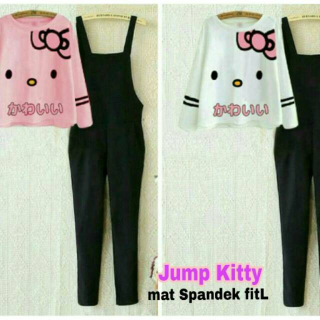 fashionshop119 Jump Kitty / Jamsuit Kitty / Setelan Wanita / Set Wanita (fs)