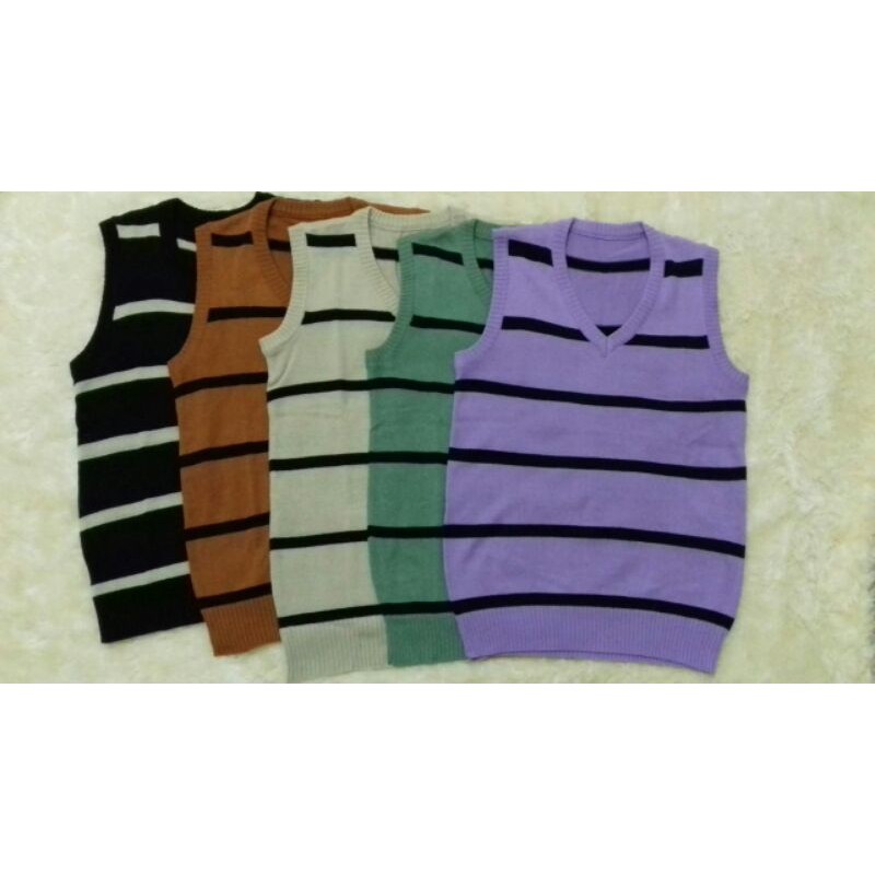 VEST KNIT SALUR/ROMPI RAJUT UNISEX KOREA