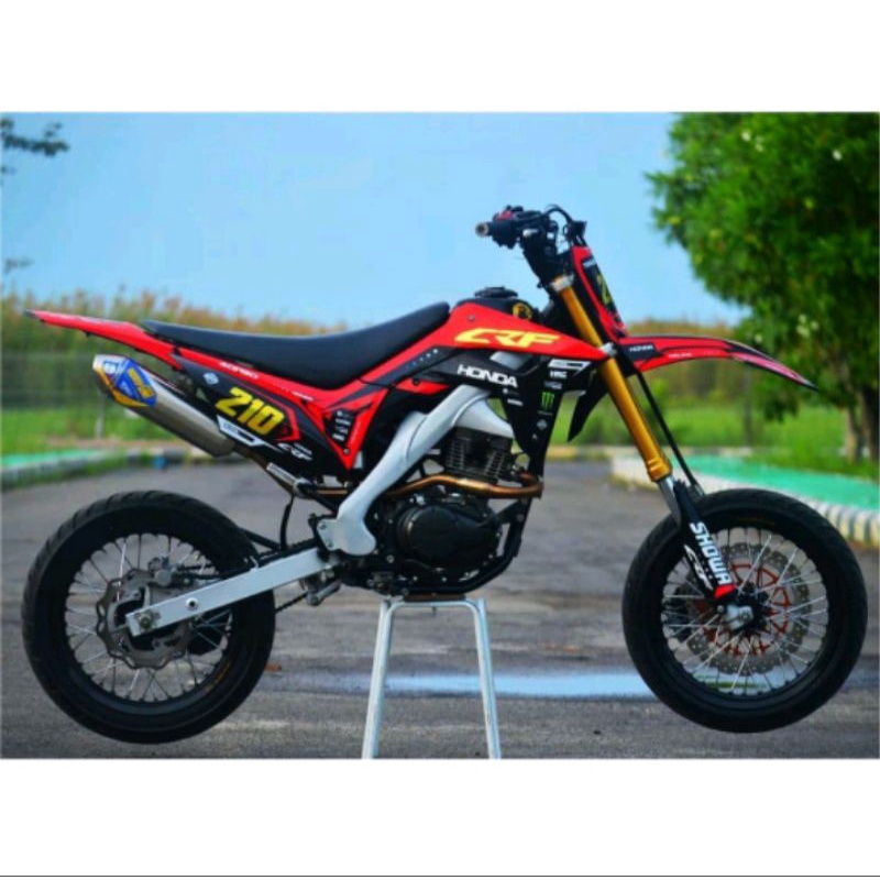 Decal crf 150 L- decal honda crf 150 L - decal crf 150 L full body - decal crf simpel kombinasi gold