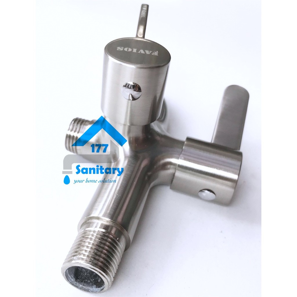 Kran air  Cabang stainless Minimalis 350a- Keran Double Dua Shower jetshower kloset sanitary177 /G10