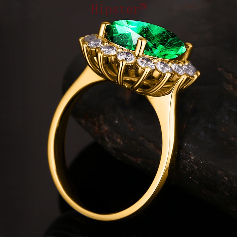 Retro Fashion Hot Sale Inlaid Emerald Ring