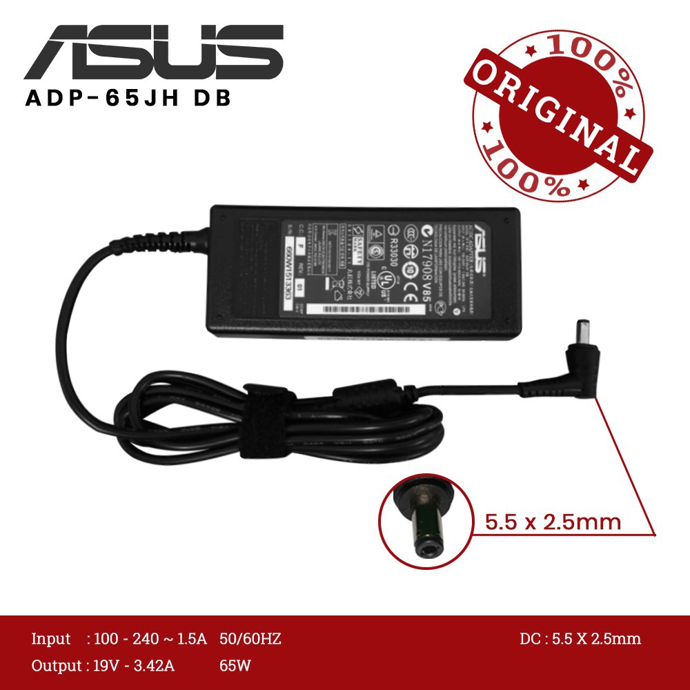 Adaptor Charger Laptop 19V-3.42A dc 5.5x2.5mm led for asus K42 P50 a6000 b50a a8e a5e k40 - adapter
