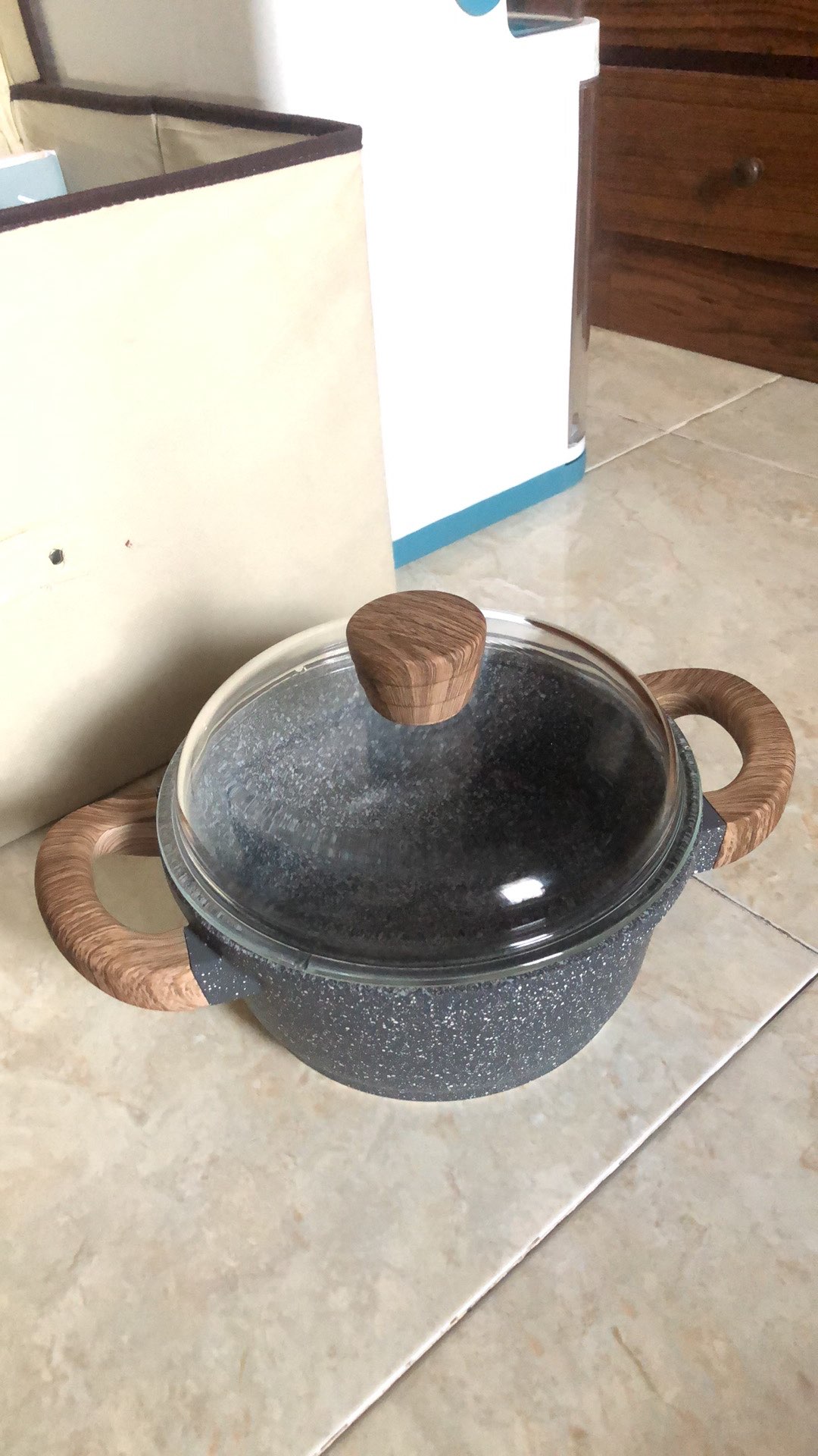 Debellin Casserole 20 Cm - Grey Granite Cookware Series Atau Panci Anti Lengket Premium