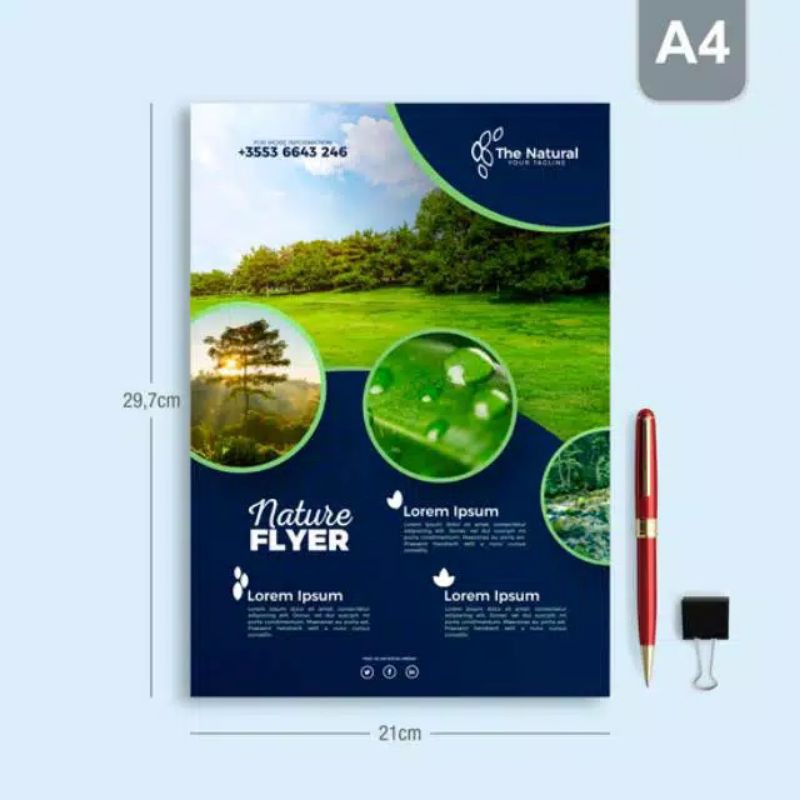 [Kilat] Cetak Brosur 2 Rim (1000lbr)  Ukuran A4 Bahan Art Paper Glossy