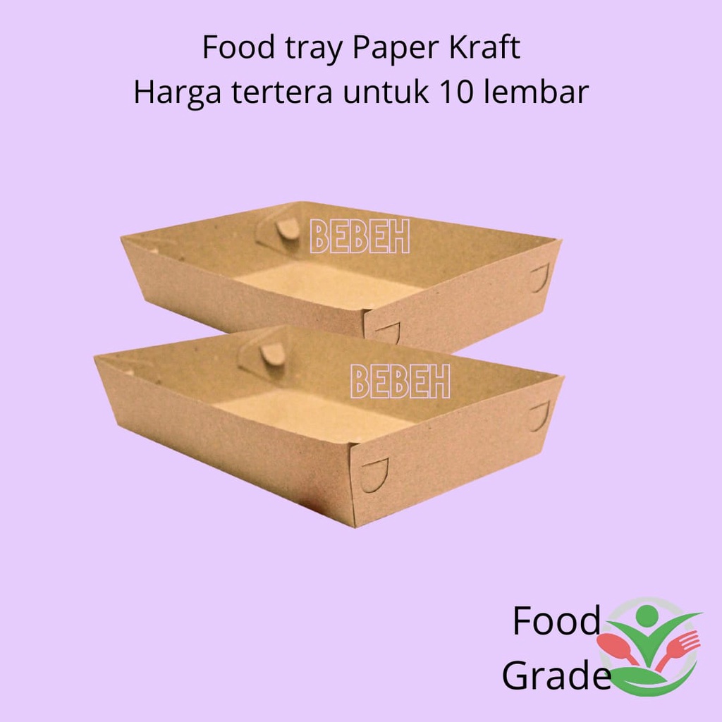 (ISI 10 LBR) FOOD TRAY PAPER KRAFT COKLAT/TRAY PAPER/DUS TATAKAN TEMPAT KENTANG GORENG SNACK CEMILAN