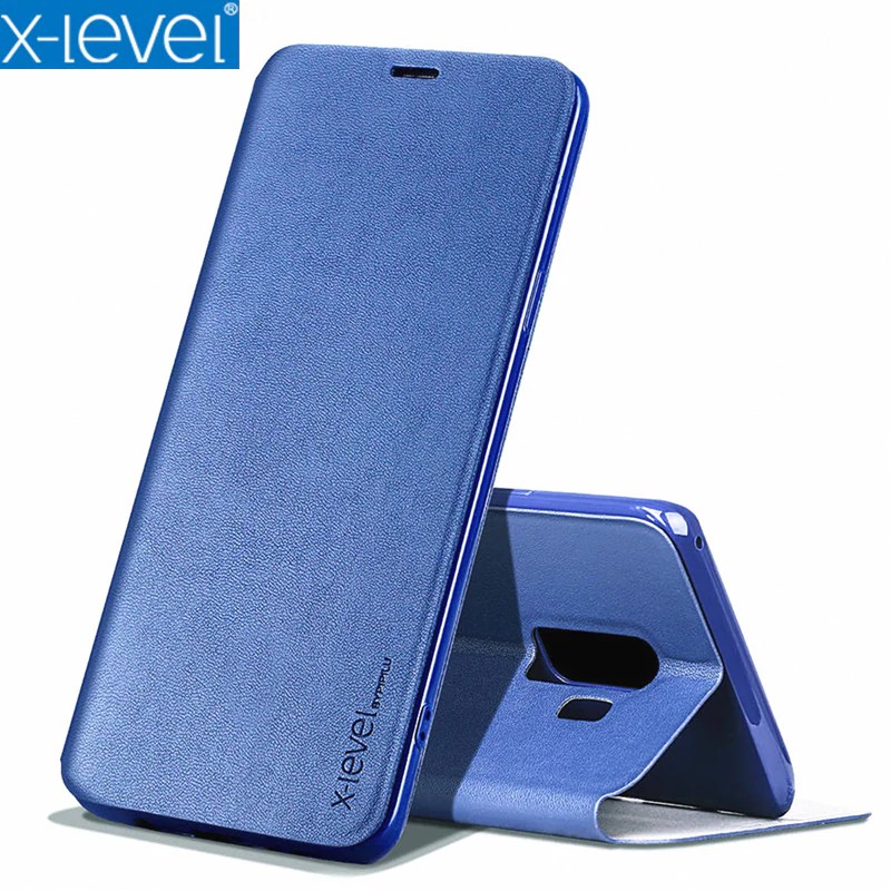 X-Level Ultra Thin Leather TPU Stand Phone Case For Samsung S10 Plus S9 S8  Protective Flip Holder