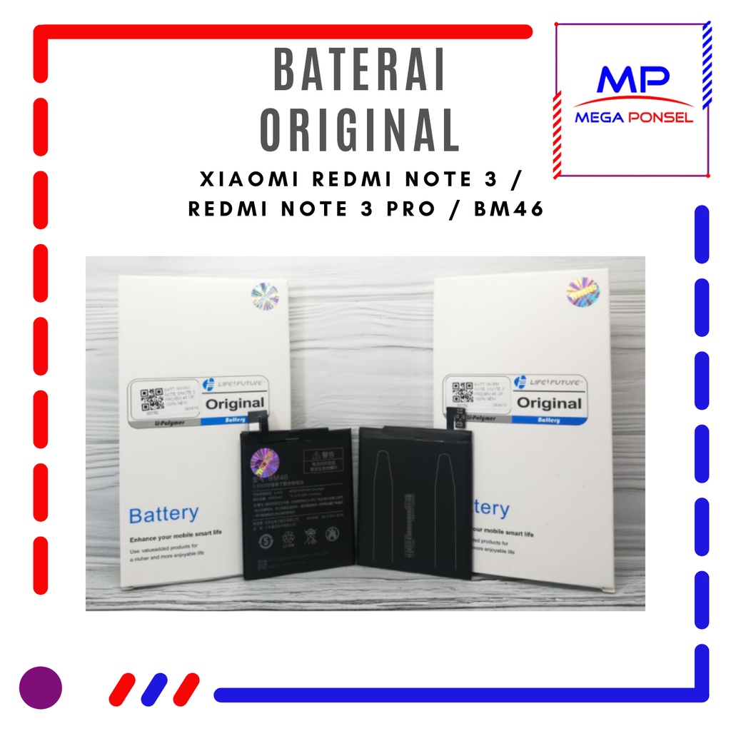 Baterai Xiaomi Redmi Note 3 / Baterai Xiaomi Redmi Note 3 Pro / Baterai Xiaomi BM46 Original Oem