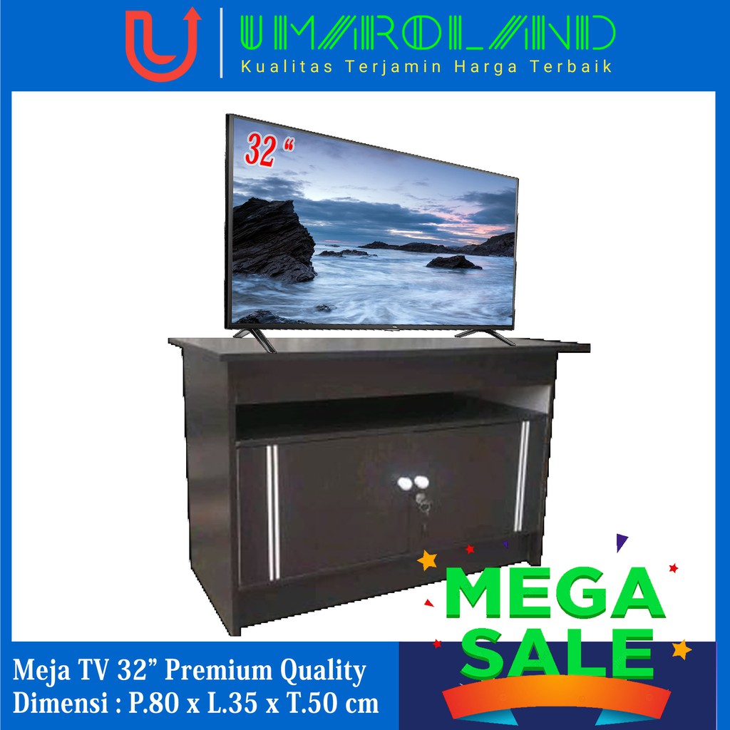 Meja TV 32" inch Minimalis Modern / Rak TV Bupet TV New Black