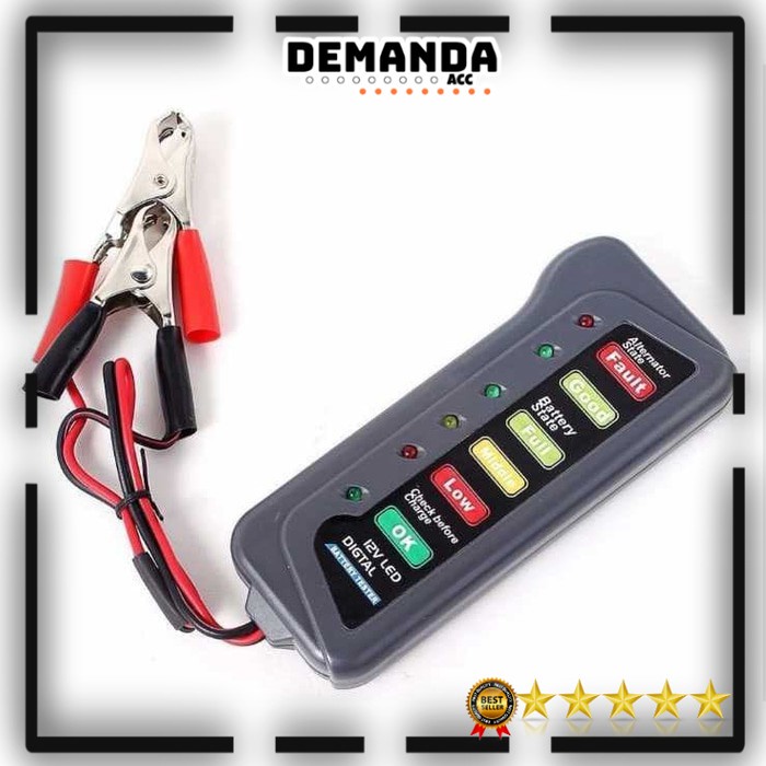 Tirol Tester /Accu/Aki/Baterai Motor Mobil Digital 12V 6 LED