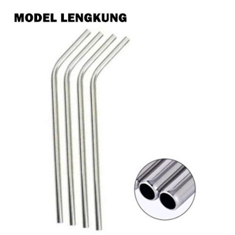 SEDOTAN STAINLESS LURUS STRAW - SEDOTAN BESI STAINLESS BENGKOK ANTI KARAT SILVER - UA