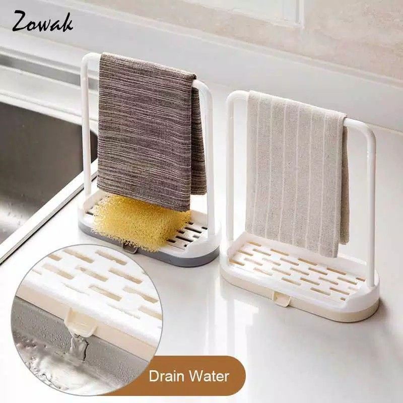 Rak Pengering Lap Dapur Tempat Spons Cuci Piring Kitchen Drainer Holder Rag Hanger