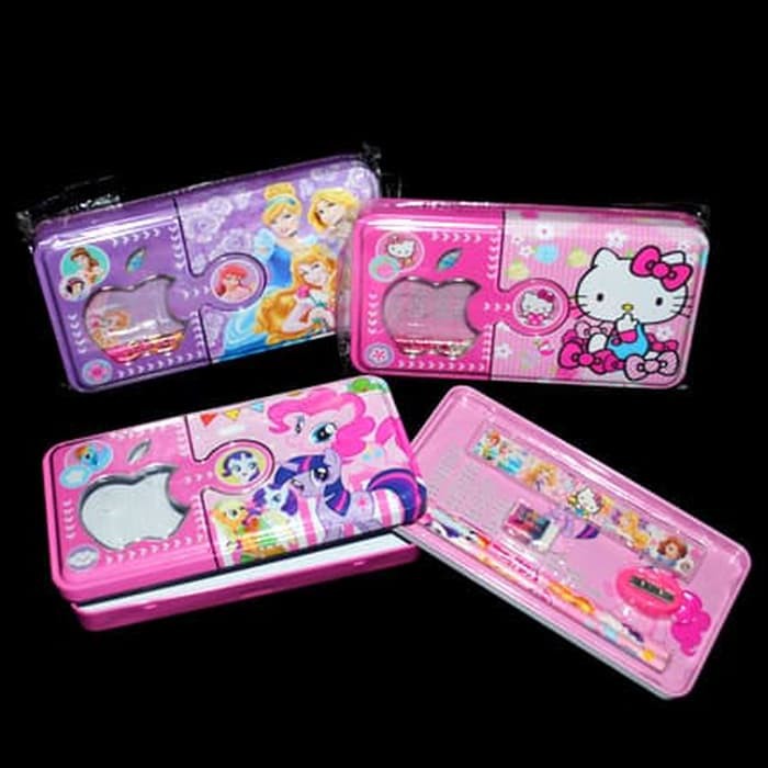 

Pensil Case kotak pensil karakter kaleng + isi GP-018 (CEWE)