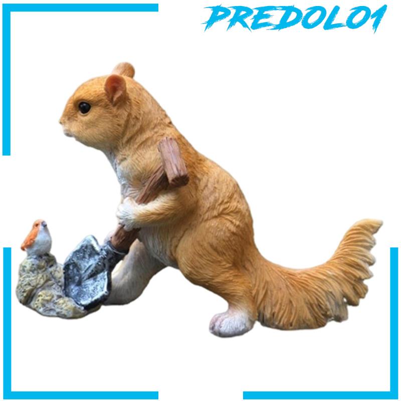 [PREDOLO1] Miniature Squirrel Statue Garden Figurines for Bedroom Tabletop Ornaments