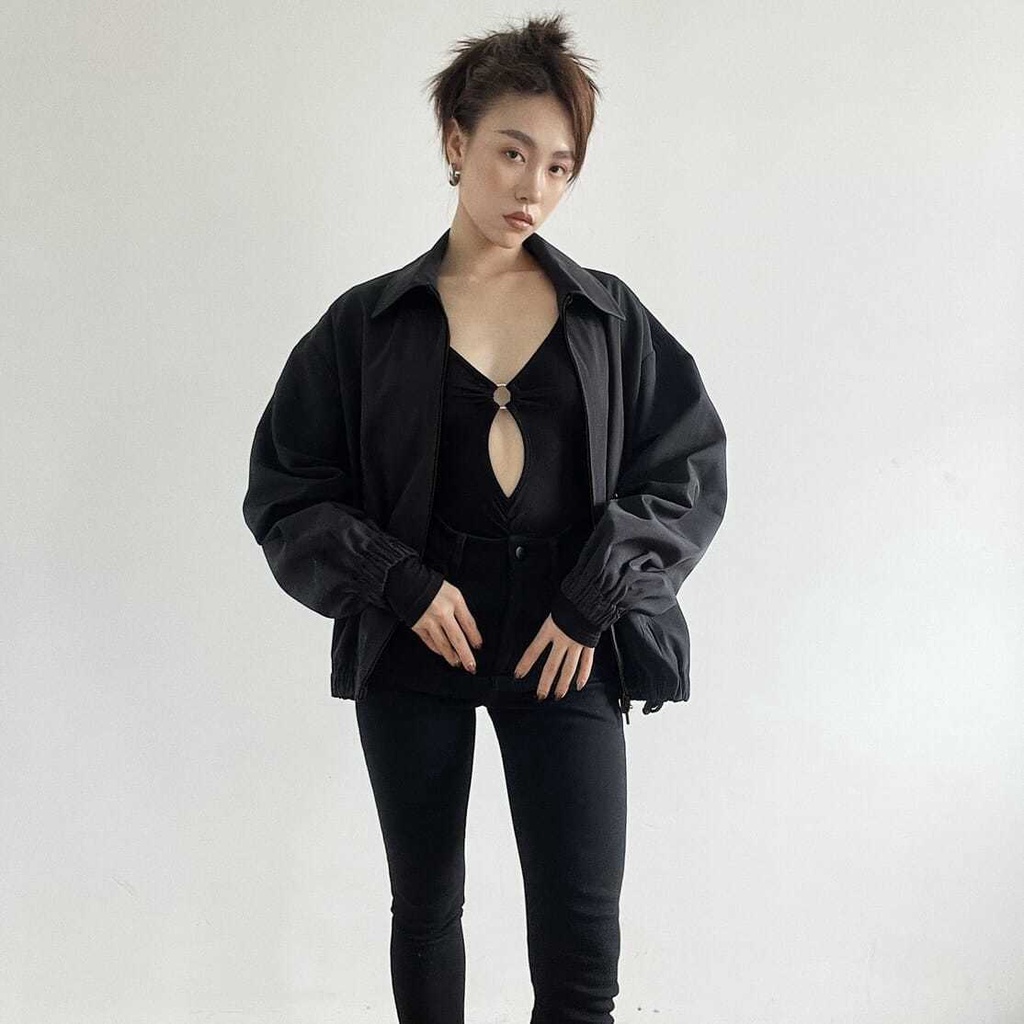 impor desain berongga cepat masuk besar elastis one-piece bottoming kemeja kardigan jaket wanita