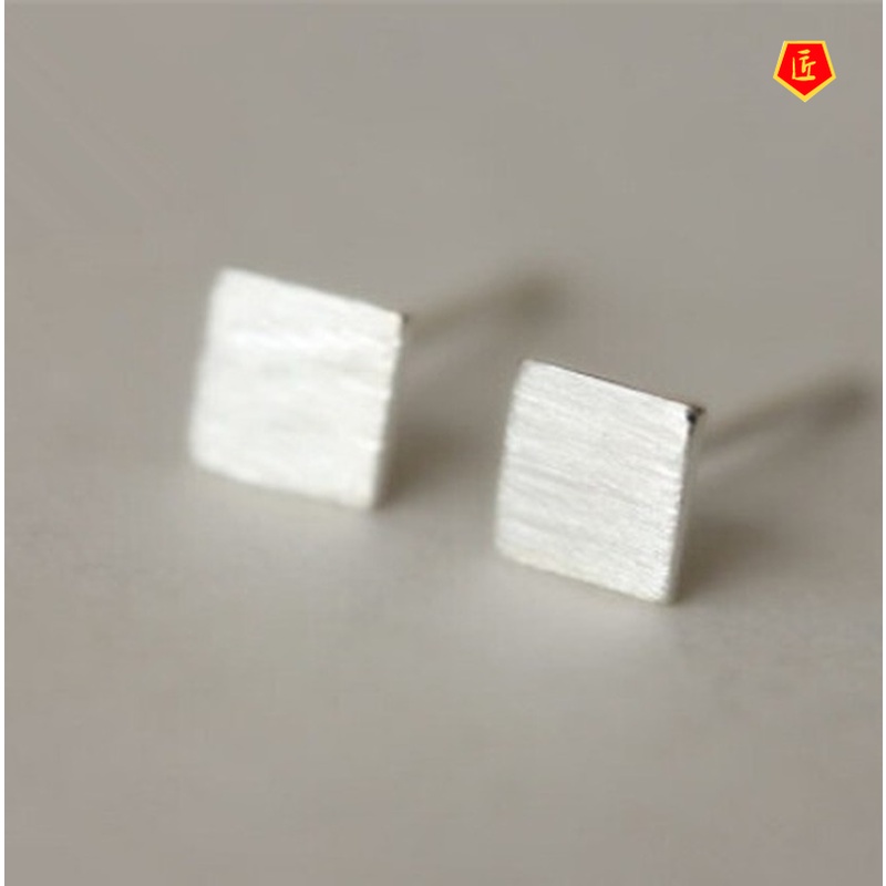 [Ready Stock]Women's Creative Simple Frosted Brushed Geometric Ear Studs