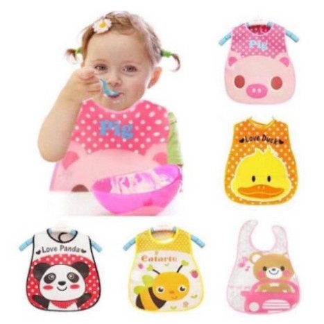 [BAYI &amp; EMAK] - Slabber Plastik / Celemek Makan Bayi / Baby Bib / Slaber Waterproof