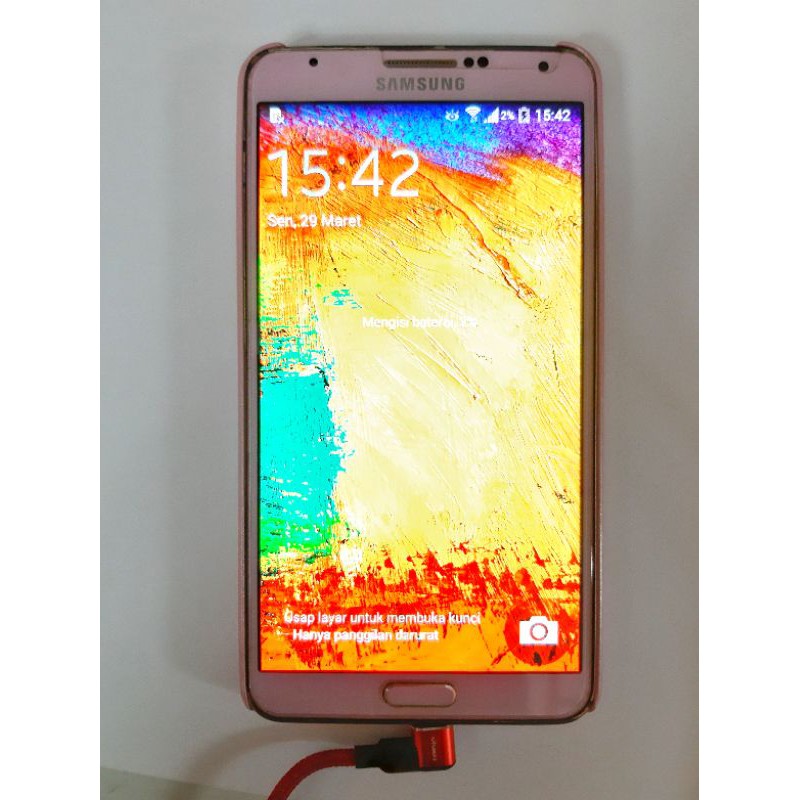 Samsung note 3 second / bekas ( soft pink)