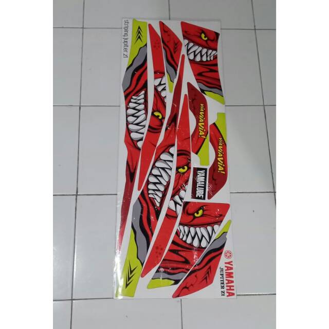 Striping sticker variasi yamaha jupiter z1 motif shark