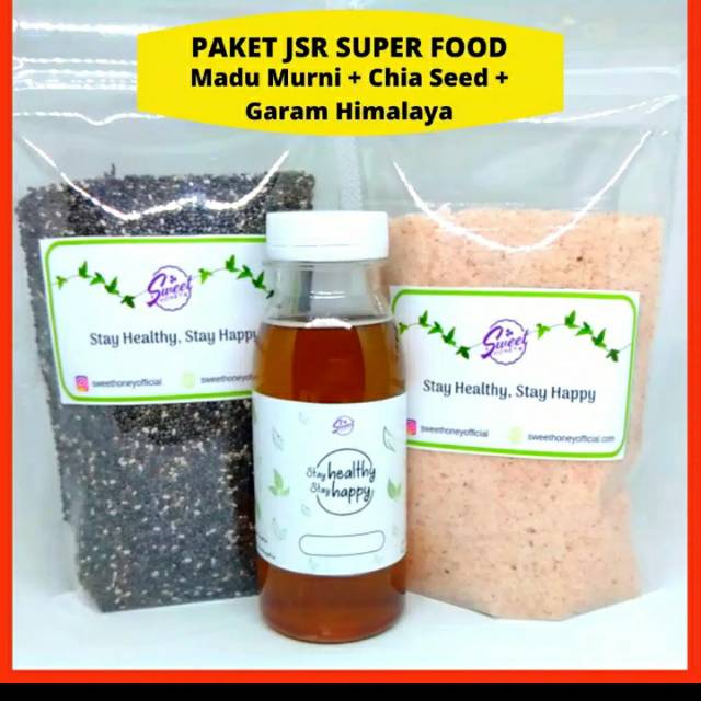 

PAKET CHIA SEED MEXICO + GARAM HIMALAYA JSR + MADU MURNI SUPER FOOD
