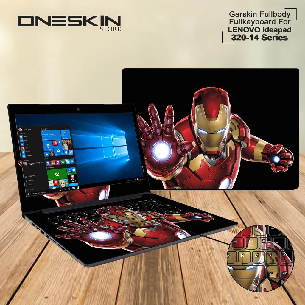 Garskin Laptop Cover Lenovo Ideapad 320-14AST-80XU00-2QID 2RID 42ID Fullbody Fullkeyboard