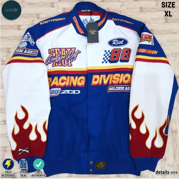 JAKET NASCAR RAWTYPE RIOT RAW TYPE RTR GOLDEN AGE 3 BSS SIZE XL