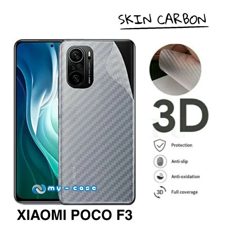 Garskin Carbon Xiaomi Poco F3 Garskin Anti Gores Belakang