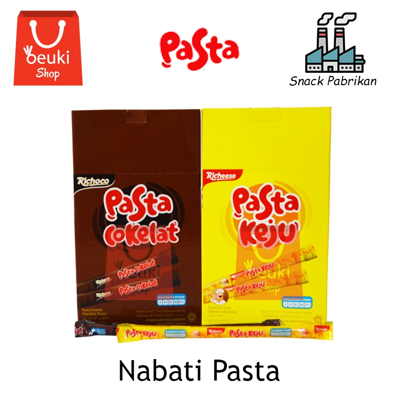 

Nabati Pasta Keju & Coklat Pasta Nikmat & Enak - 30pcs x 8gr