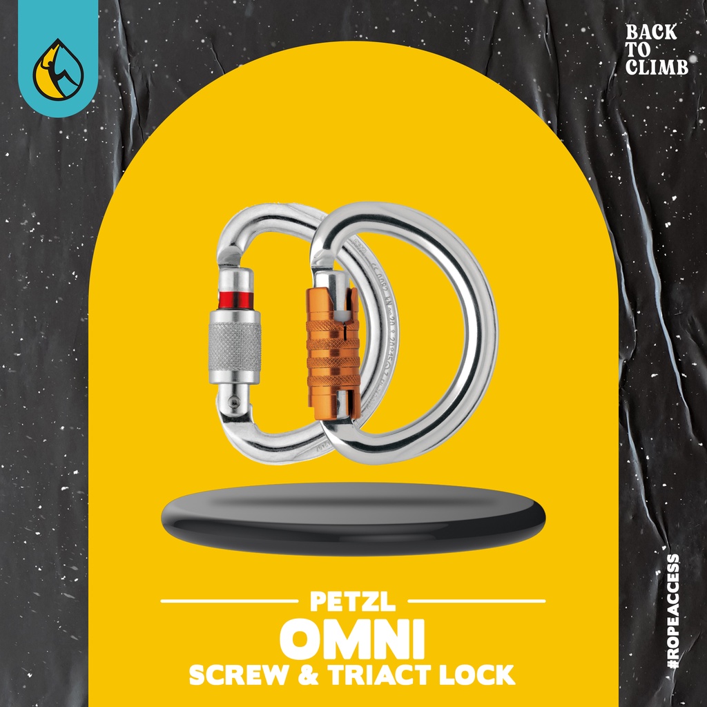 Carabiner Petzl Omni Triact Screw Lock Safety Rescue Climbing Caving