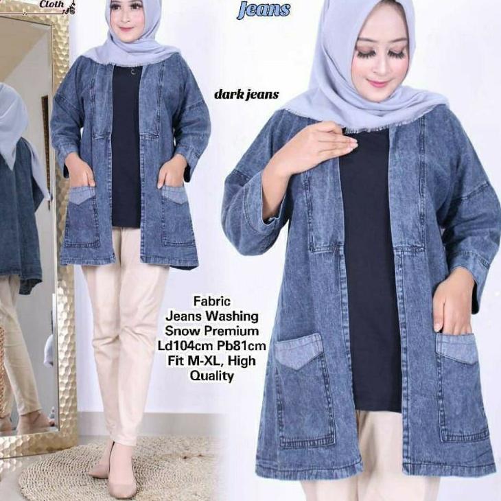 Terbaru.. KARDIGAN JEANS / OUTER WANITA / BEST SELLER KARDIGAN JUMBO JEANS