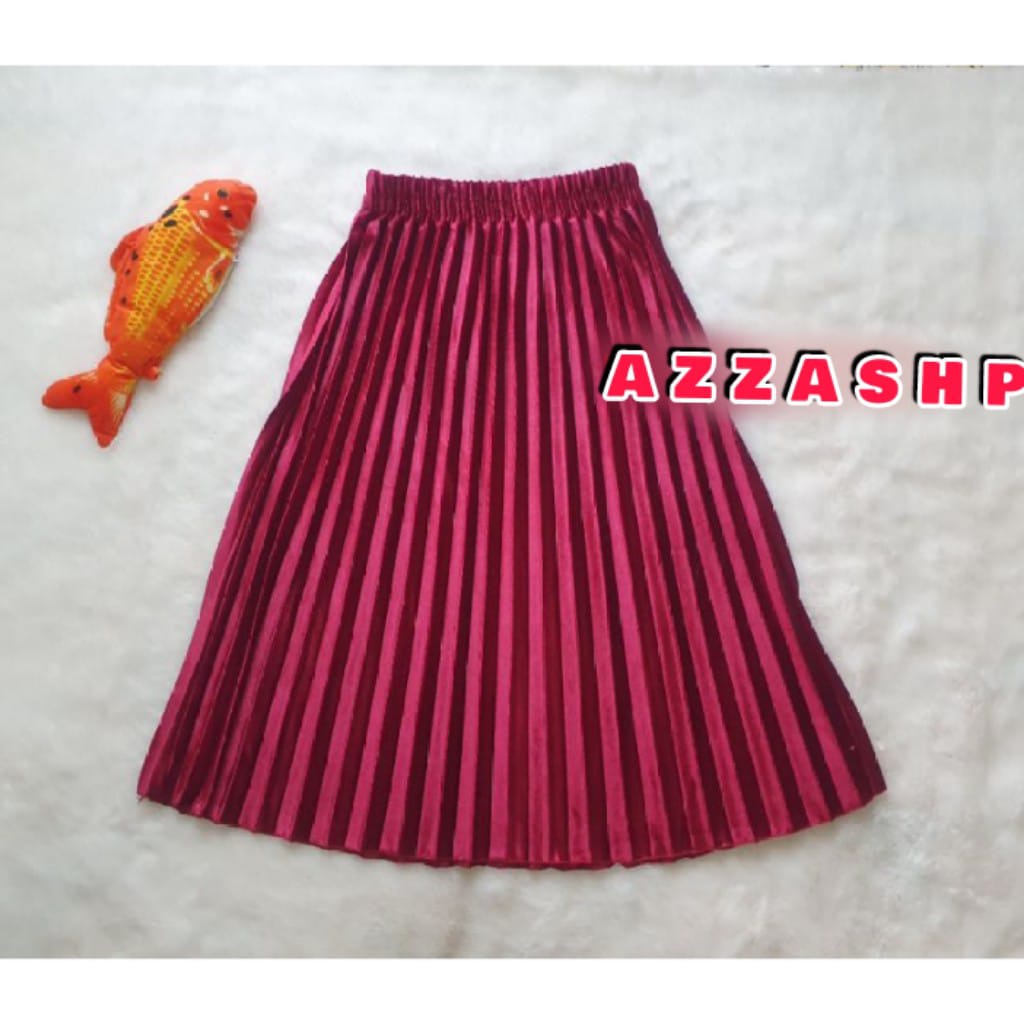 Rok Plisket Bludru Anak Premium Usia 1-7 Tahun