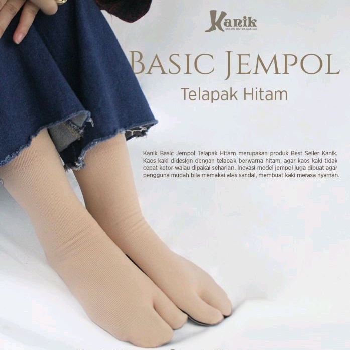 Kaos Kaki Jempol Telapak Hitam Anti Kotor Wanita Dewasa by Kanik