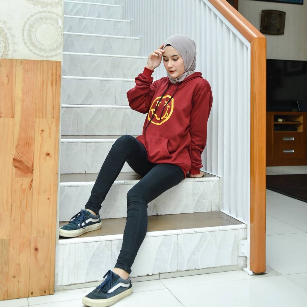 Hoodie Emoji Atasan Pria Wanita Motif Emoticon Terbaru