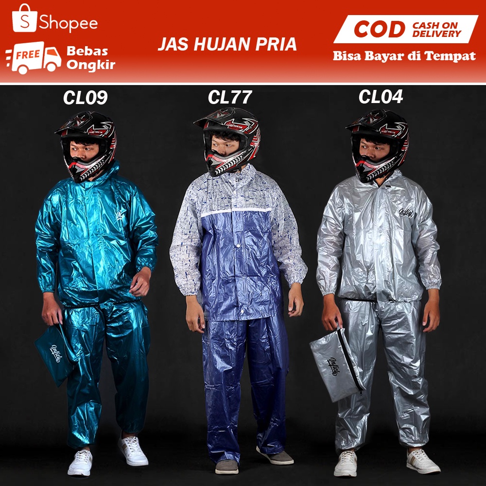JAS HUJAN SETELAN PRIA MURAH BERKUALITAS JAS HUJAN COWOK |BIRU, TOSCA, SILVER, MERAH, HITAM, PUTIH