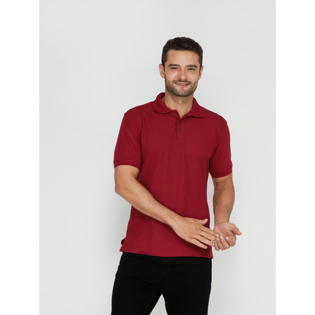 PREMIUM Kaos Polo Shirt Pria CVC Katun