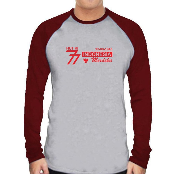 MUKZHOP / BAJU    AGUSTUSAN RI  77 TH   RAGLAN /   kemerdekaan /  kaos hut ri 77  /  baju agustusan  termurah