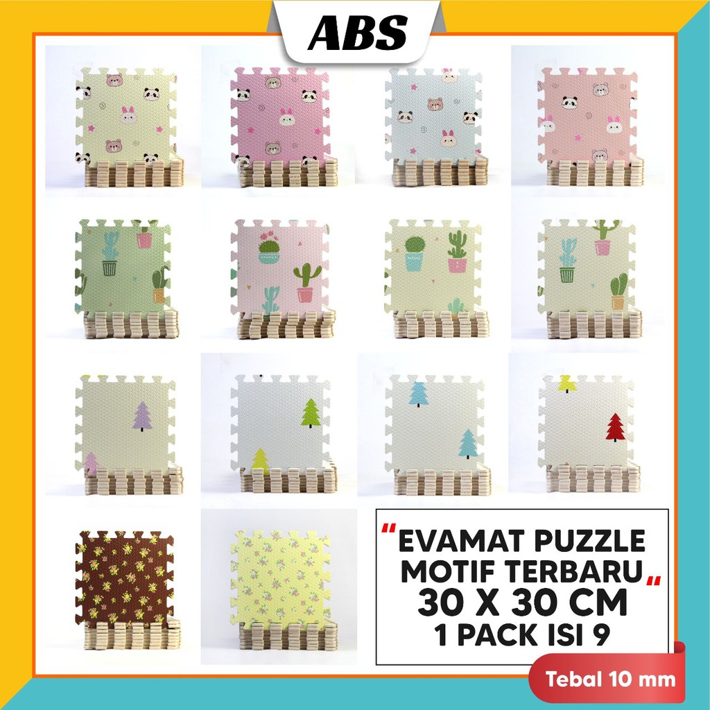 (ABS) ALAS EVAFOAM PUZZLE MOTIF BUNGA PANDA 30 X 30 X 1CM-2