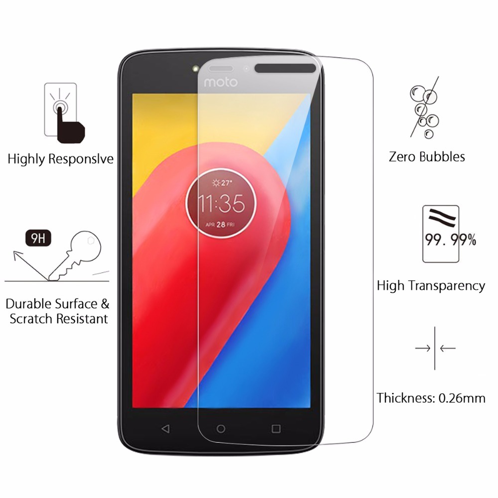 CLEAR TEMPERED GLASS MOTOROLA MOTO C PLUS / MOTO C