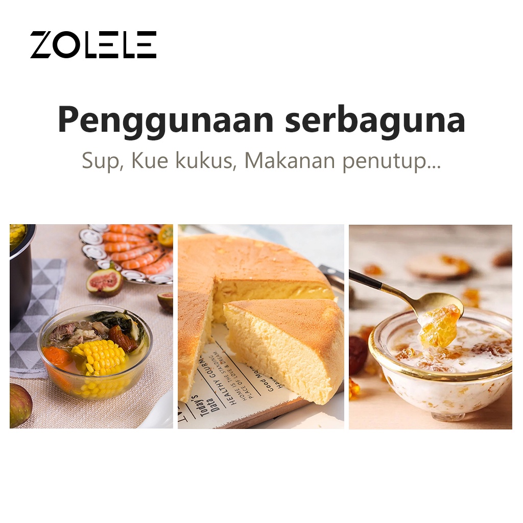 ZOLELE Rice Cooker Mini Penanak Nasi Multifungsi Panas Seri Multi Pressure Cooker 2-3 Porsi Ricecooker Magiccom Kecil Low Watt Steamer Kitchen Portable Non Stick Cooker ZB502